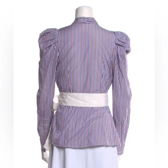 Beautiful Silvia Tcherassi Blue and Red Striped Wrap Blouse - like new - XS - Picture 3 of 3